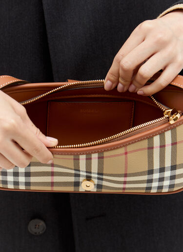 Burberry Check Sling Shoulder Bag Beige bur0257036