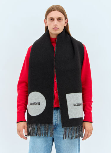 Jacquemus L'Echarpe Rond Carre マフラー ブラック jac0158020