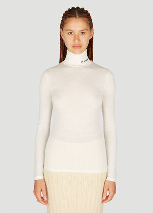 Jil Sander+ High Neck Long Sleeve Knit Top White jsp0251020