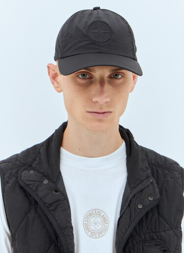 Stone Island Logo Embroidery Baseball Cap Black sto0158062