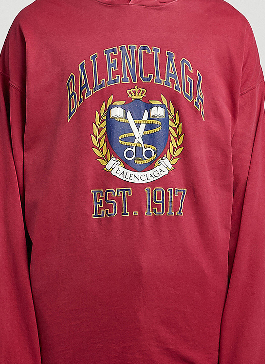 Balenciaga Est 1917 Hooded Sweatshirt in Red | LN-CC