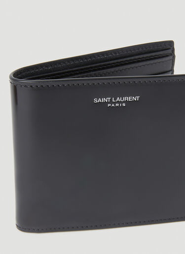 Saint Laurent Patent Bi-Fold Wallet Black sla0154037