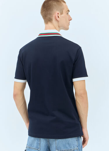 Gucci Logo Embroidery Polo Shirt Navy guc0157001