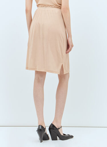 Miu Miu Logo Patch Jersey Skirt Beige miu0258005