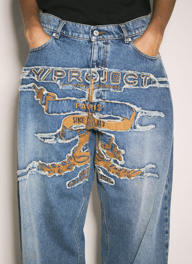 Y/Project Evergreen Paris' Best Patch Jeans Blue ypr0358007