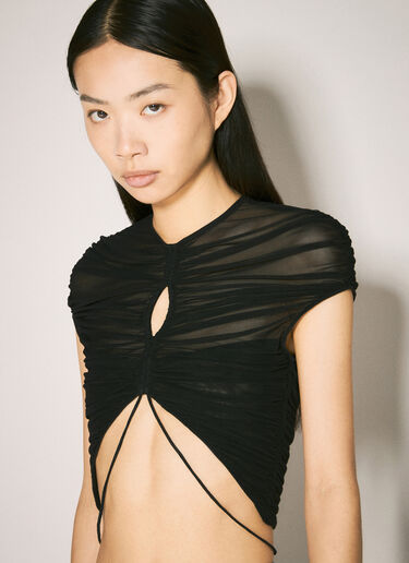 Mugler Mesh Crop Top Black mug0255012