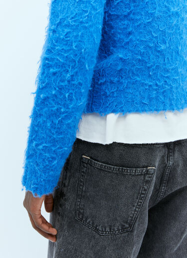 ERL Fluffy Knit Zip-Up Cardigan Blue erl0154003