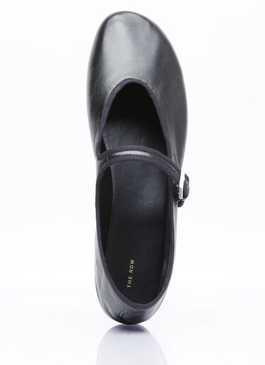 The Row Boheme MJ Leather Flats Black row0253032