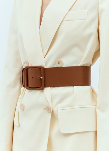 Max Mara Stretch Leather Belt Brown max0257048