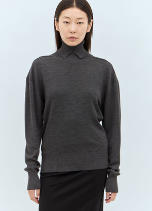 Burberry Wool High Neck Sweater Grey bur0257011