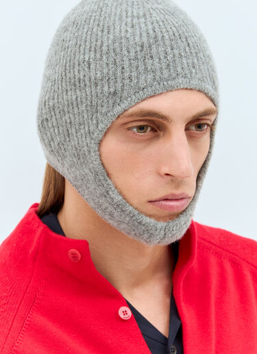 Jacquemus La Capuche Gros Grain Beanie Hat Grey jac0158023