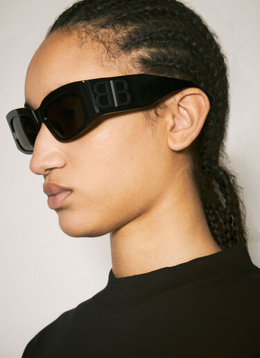 Balenciaga Bossy Rectangle Sunglasses Black bcs0357008