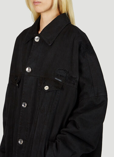 Dolce & Gabbana Kim Oversized Denim Coat Black dol0252006