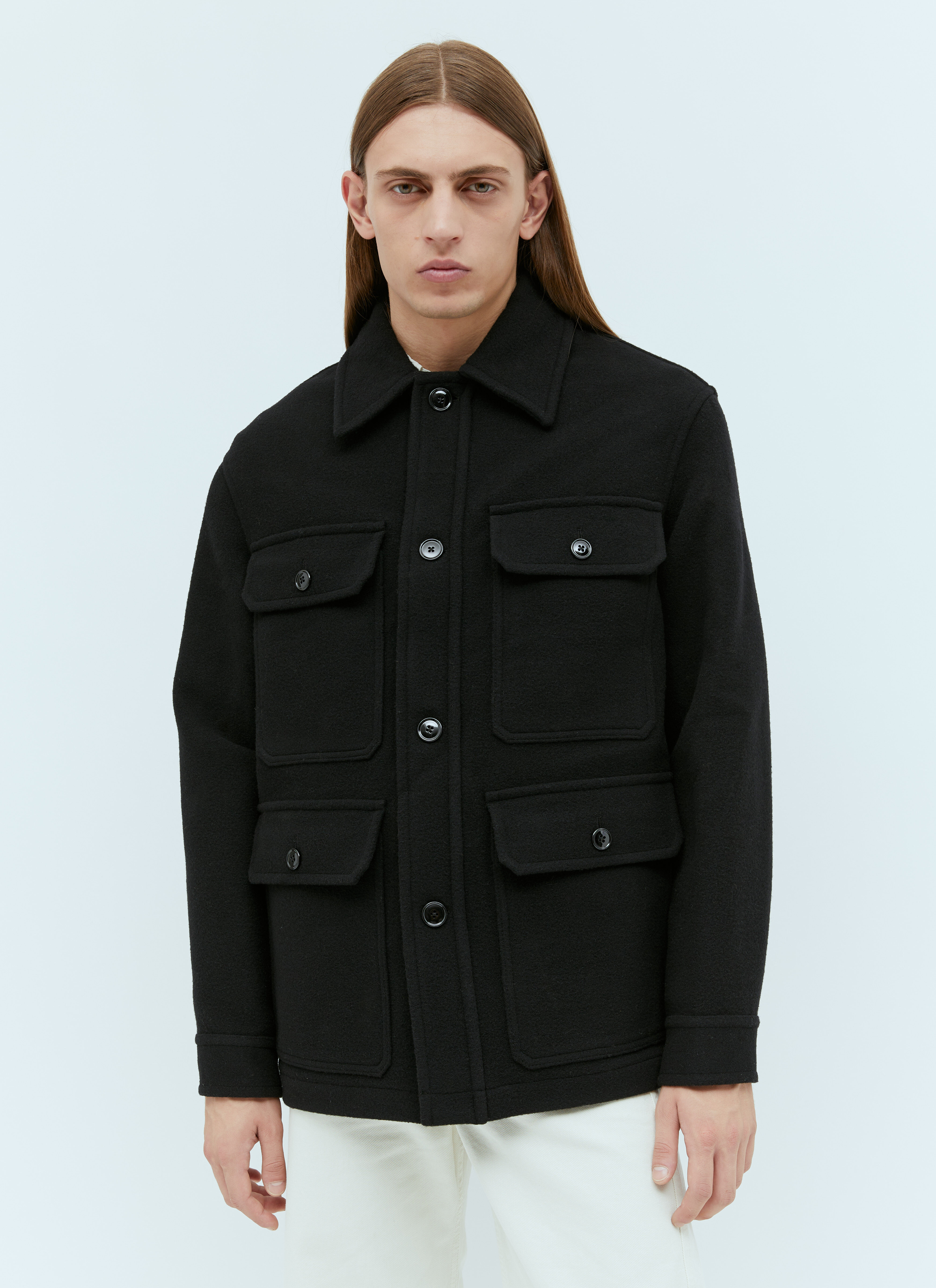 Lemaire Wool Hunting Jacket in Black | LN-CC®