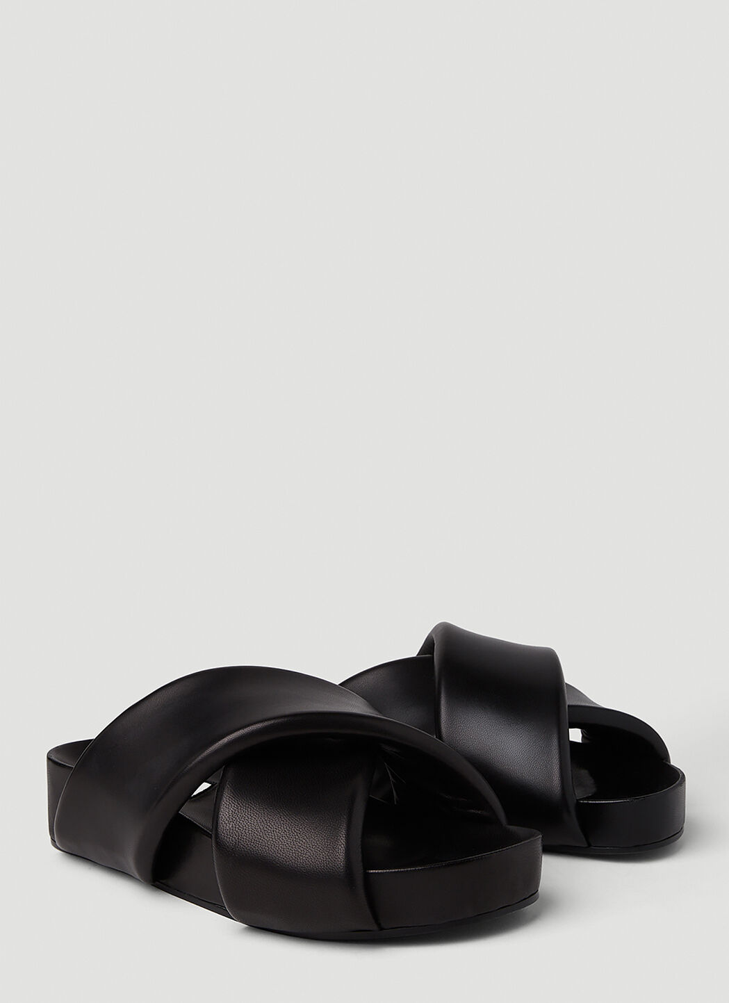 Jil Sander Padded Slides in Black | LN-CC