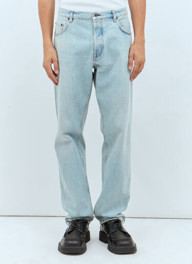 Miu Miu Logo Patch Jeans Blue miu0358002