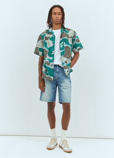 A BATHING APE® College Denim Shorts Blue aba0156008