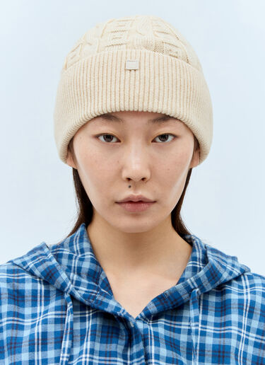 Acne Studios Cable Knit Beanie Hat Beige acn0257001