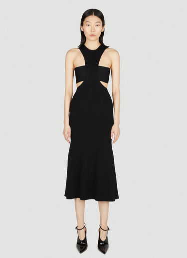 Alexander McQueen Slashed Harness Midi Dress Black amq0251054