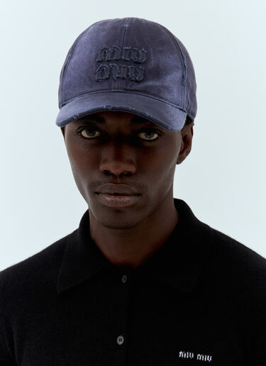 Miu Miu Denim Baseball Cap Navy miu0157010