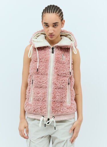 Moncler Grenoble Padded Teddy Zip-Up Gilet Pink mog0258008