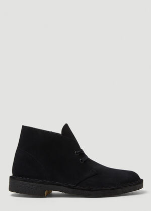Buffalo Source x Herrensauna Low Heel Desert Lace Up Boots Black bsh0155001
