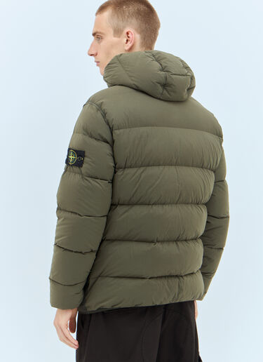 Stone Island Hooded Down Jacket Green sto0158019