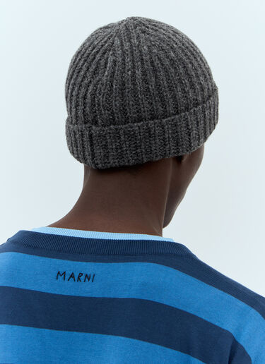 Marni Wool Beanie Hat Grey mni0157012