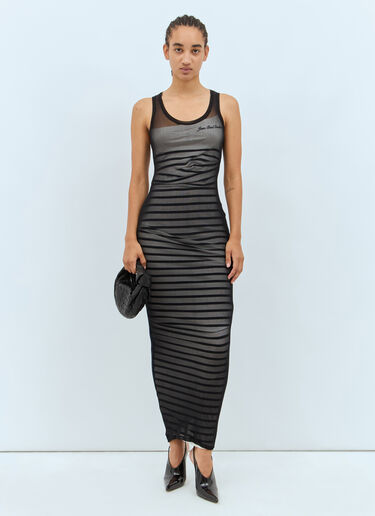 Jean Paul Gaultier Ribbed Mariniere Maxi Dress Black jpg0258014