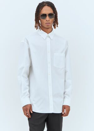 Jacquemus Double-Collar Poplin Shirt White jac0158003