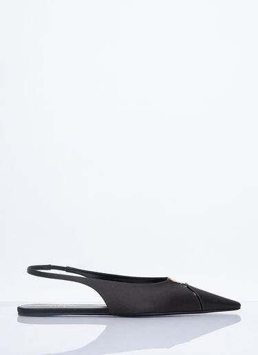 Saint Laurent Babylone Slingback Flats Black sla0257035