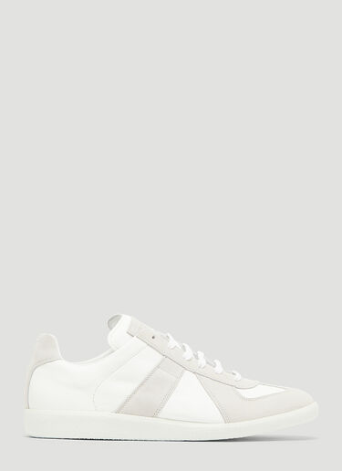 Replica leather and suede sneakers in white - Maison Margiela