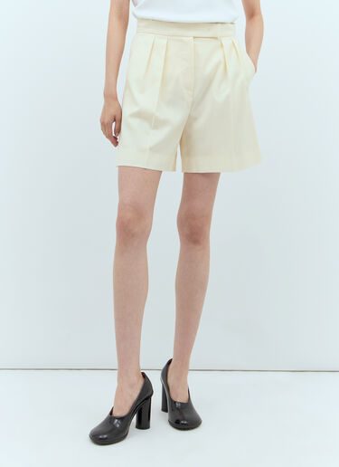 Max Mara Wool Canvas Shorts Cream max0257016