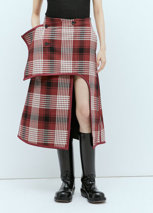 Issey Miyake Counterpoint Check Skirt Black ism0257008