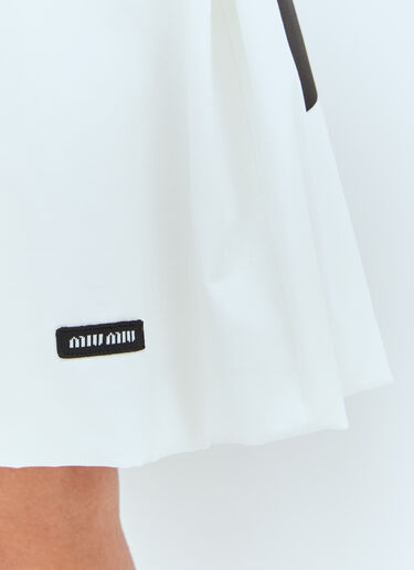 Miu Miu Flower Poplin Skirt White miu0258036