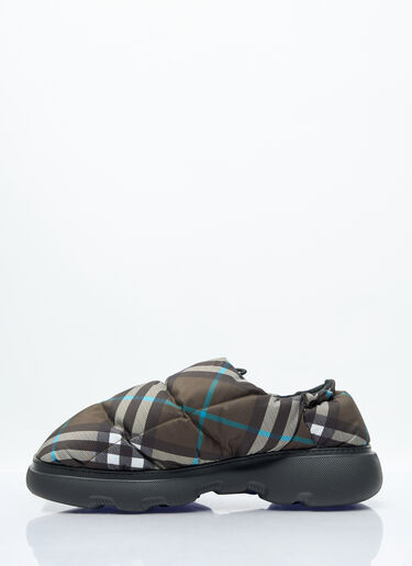 Burberry Check Nylon-Blend Pillow Mule Green bur0157025