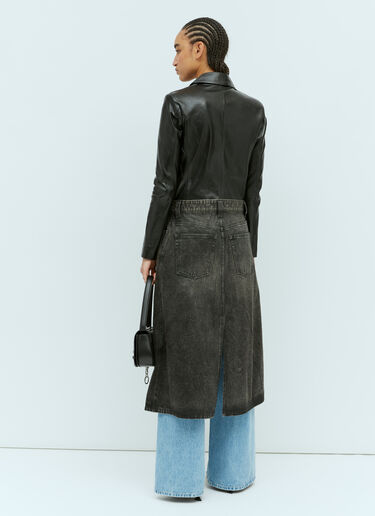 Diesel L-Ory Leather And Denim Coat Black dsl0257006