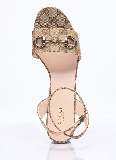 Gucci Horsebit Flatform Sandals Beige guc0257050