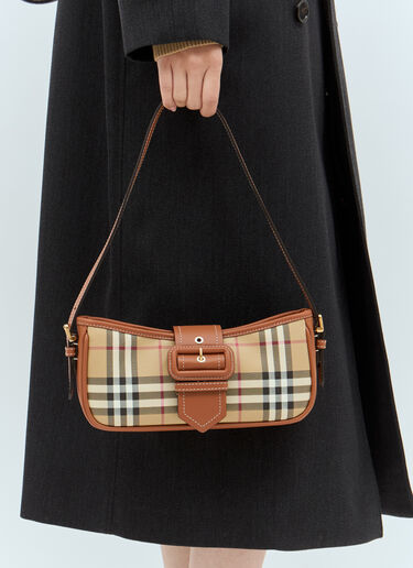 Burberry Check Sling Shoulder Bag Beige bur0257036