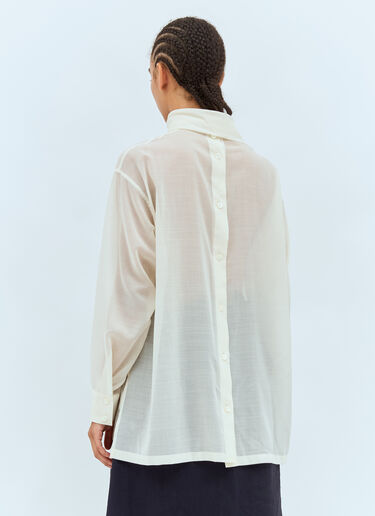 Issey Miyake Sheer Shirt With Shawl Off white ism0258003