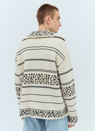 Bottega Veneta 대조적인 패턴 니트 스웨터  크림 bov0157008