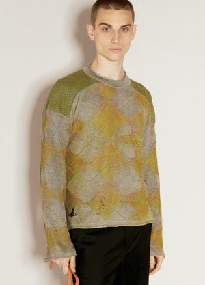 Vivienne Westwood Argyle Knit Sweater Beige vvw0156007