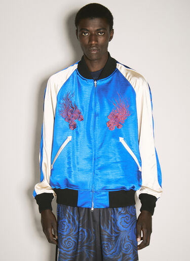 Y-3 JFA Embroidered Satin Jacket Blue yjf0158013