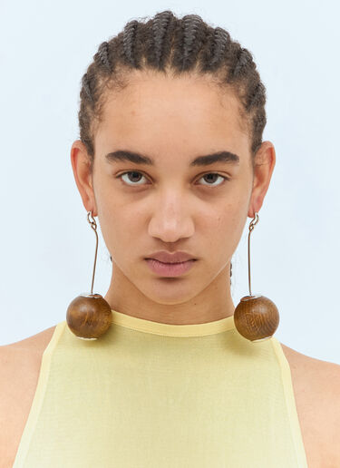 Jacquemus Les Grandes Boucles Nodo 耳环  棕 jac0258028