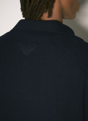 Prada Wool Rib Sweater Navy pra0158009