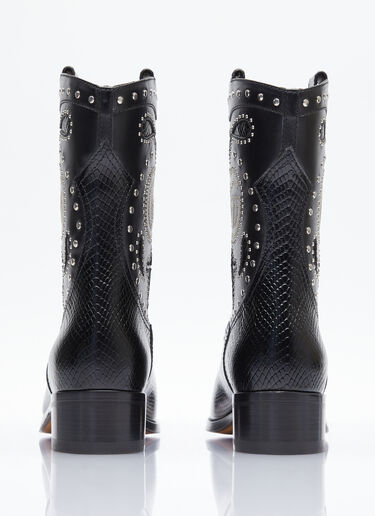 Gucci Double G Leather Boots - Black