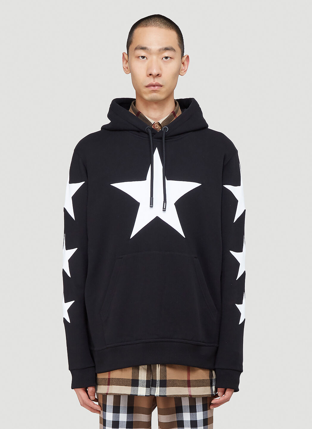 Star Motif Hooded Sweatshirt