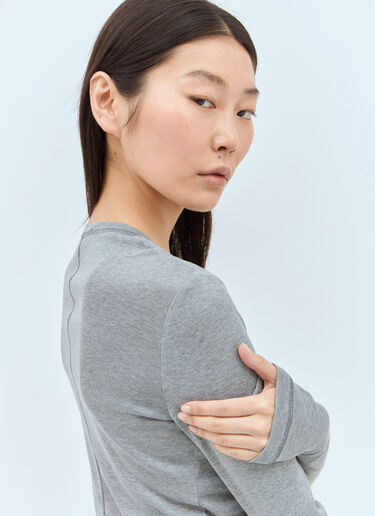 Miu Miu Silk T-Shirt Grey miu0258012