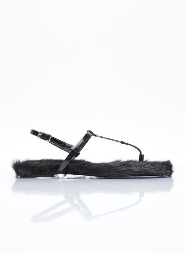 Saint Laurent Cassandre Sandals Black sla0253081