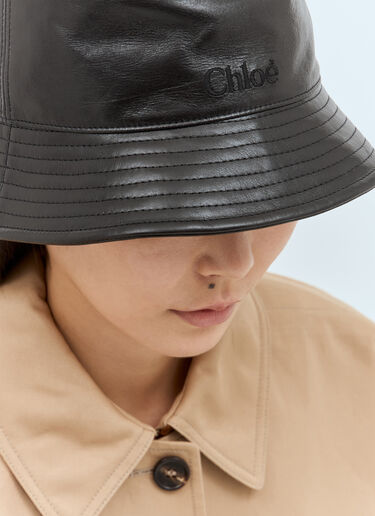 Chloé Logo Embroidery Bucket Hat Black chl0257039